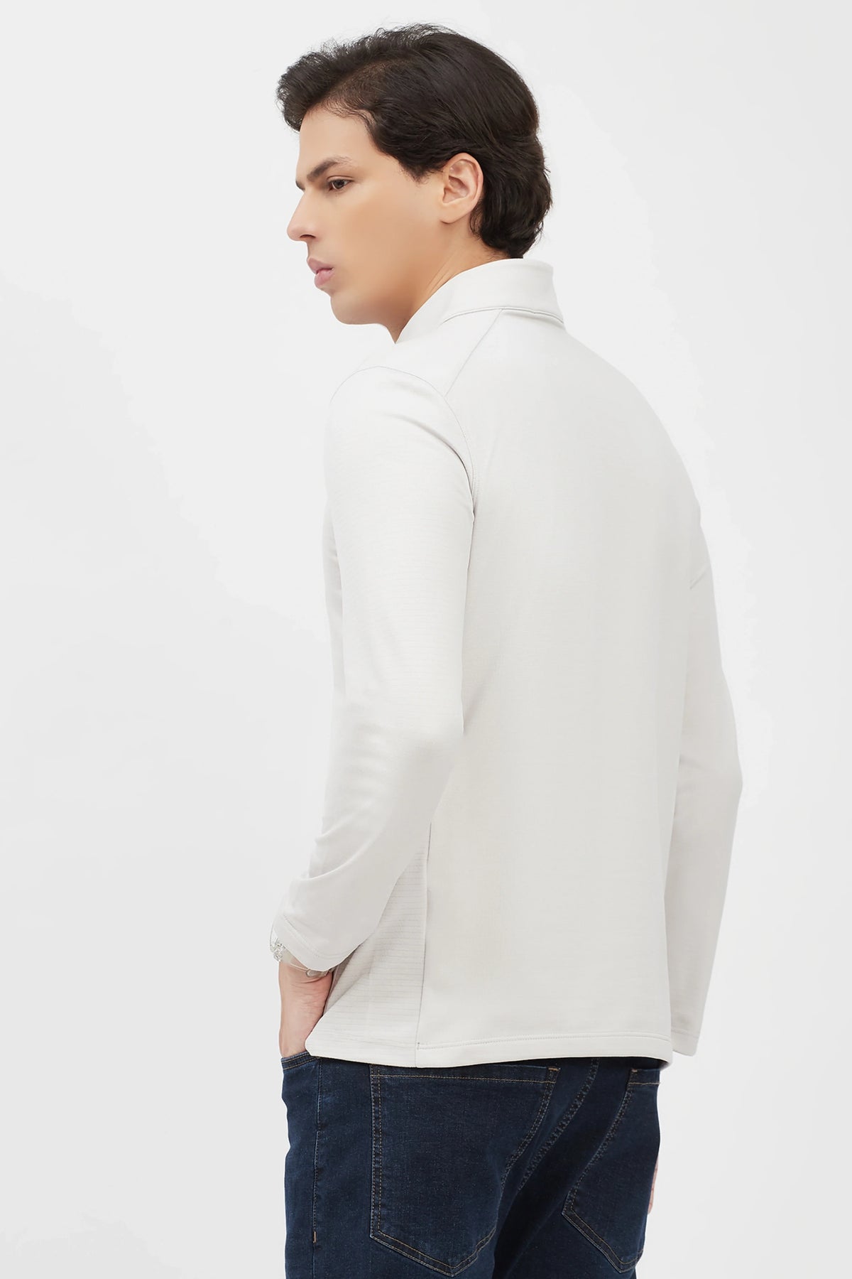 Light Grey Fleece-Lined Winter T-Shirt-Global Republic
