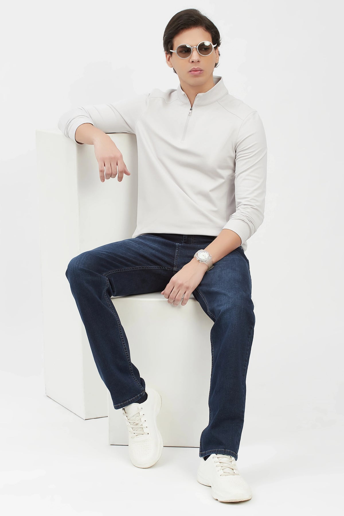 Light Grey Fleece-Lined Winter T-Shirt-Global Republic