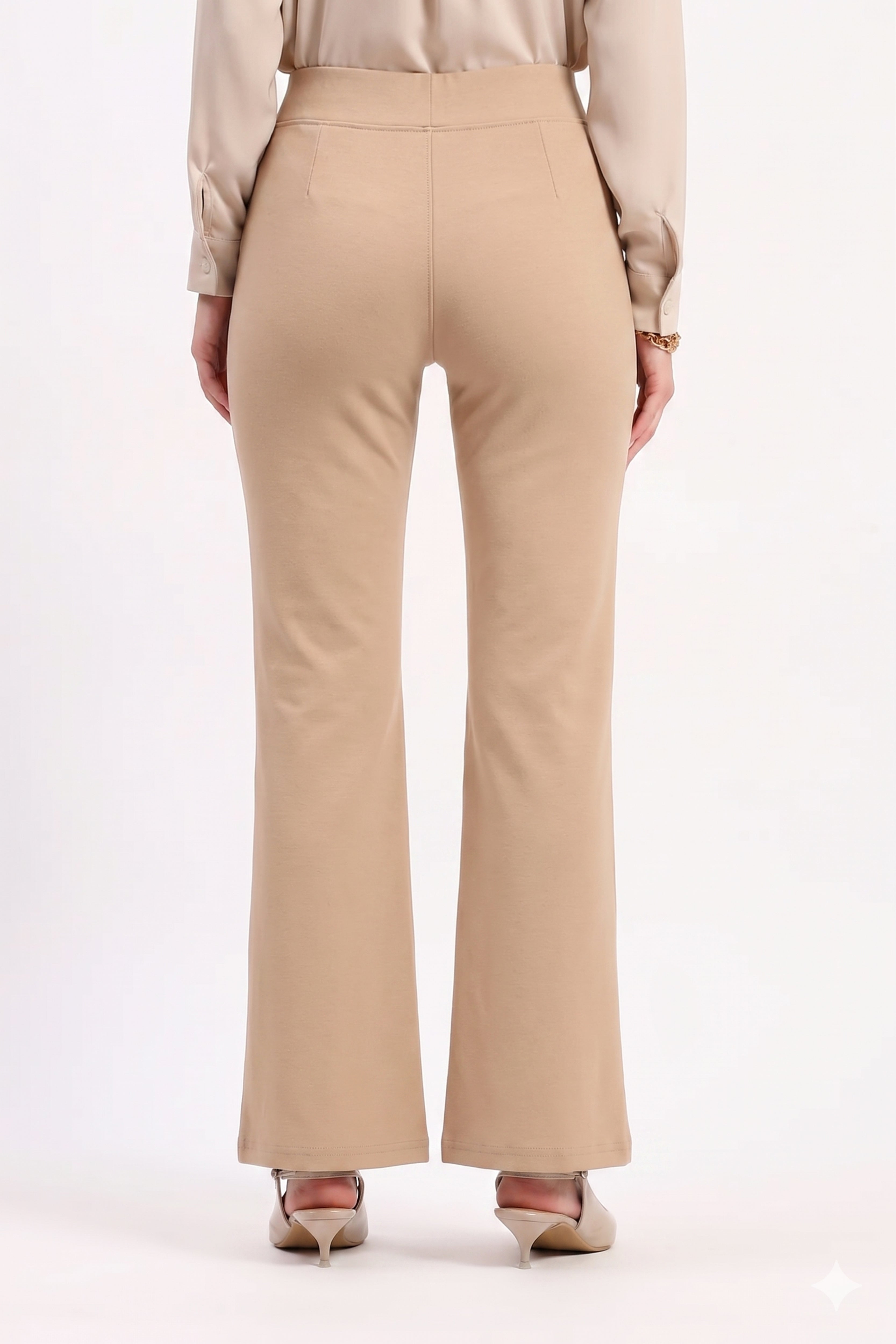 Beige Cotton Spandex Jeggings