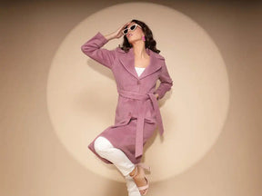 Women's Solid Collared Neck Purple Blazer