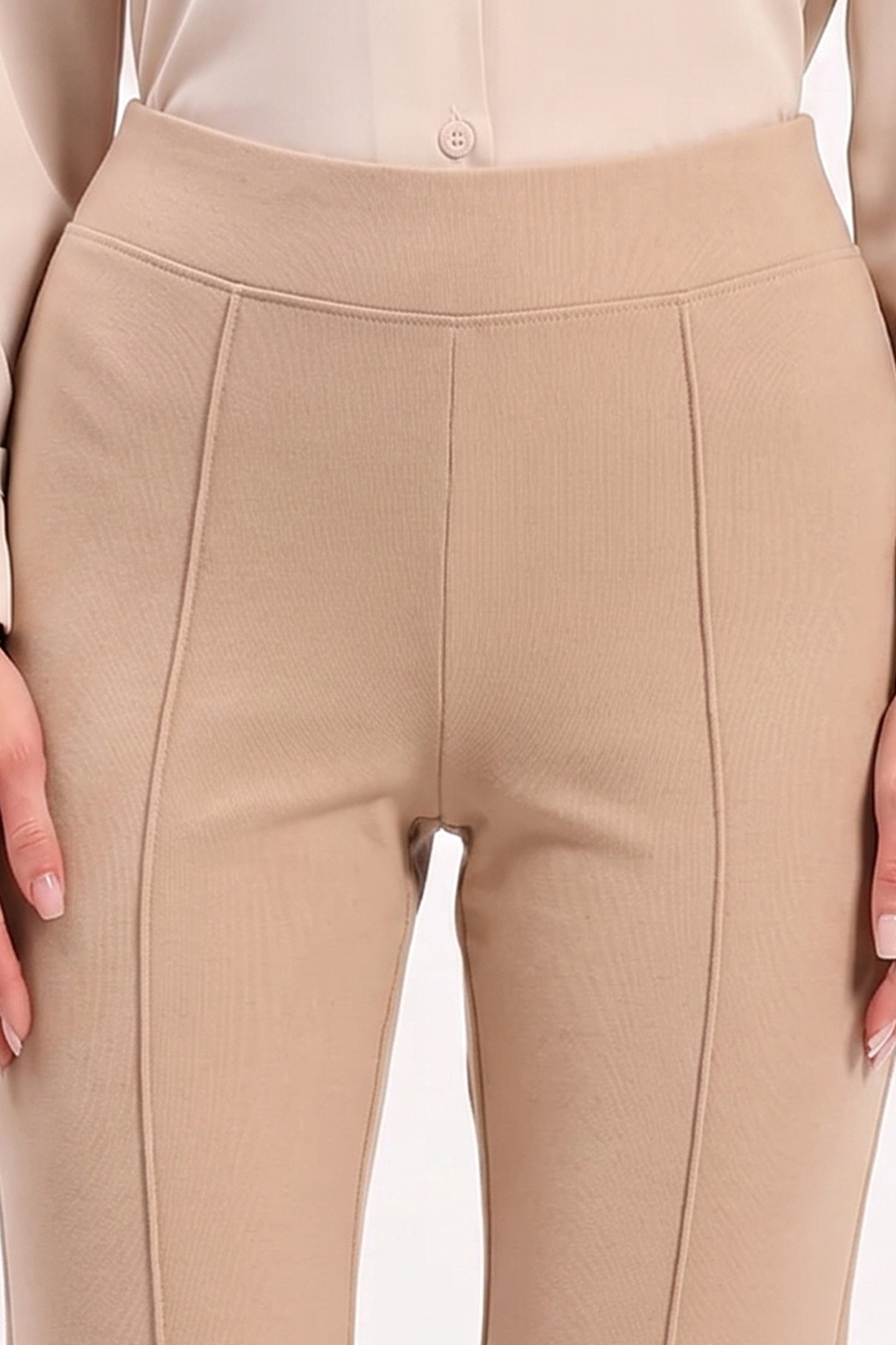 Beige Cotton Spandex Jeggings