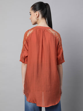 Women Asymmetric Hem Kurta Top