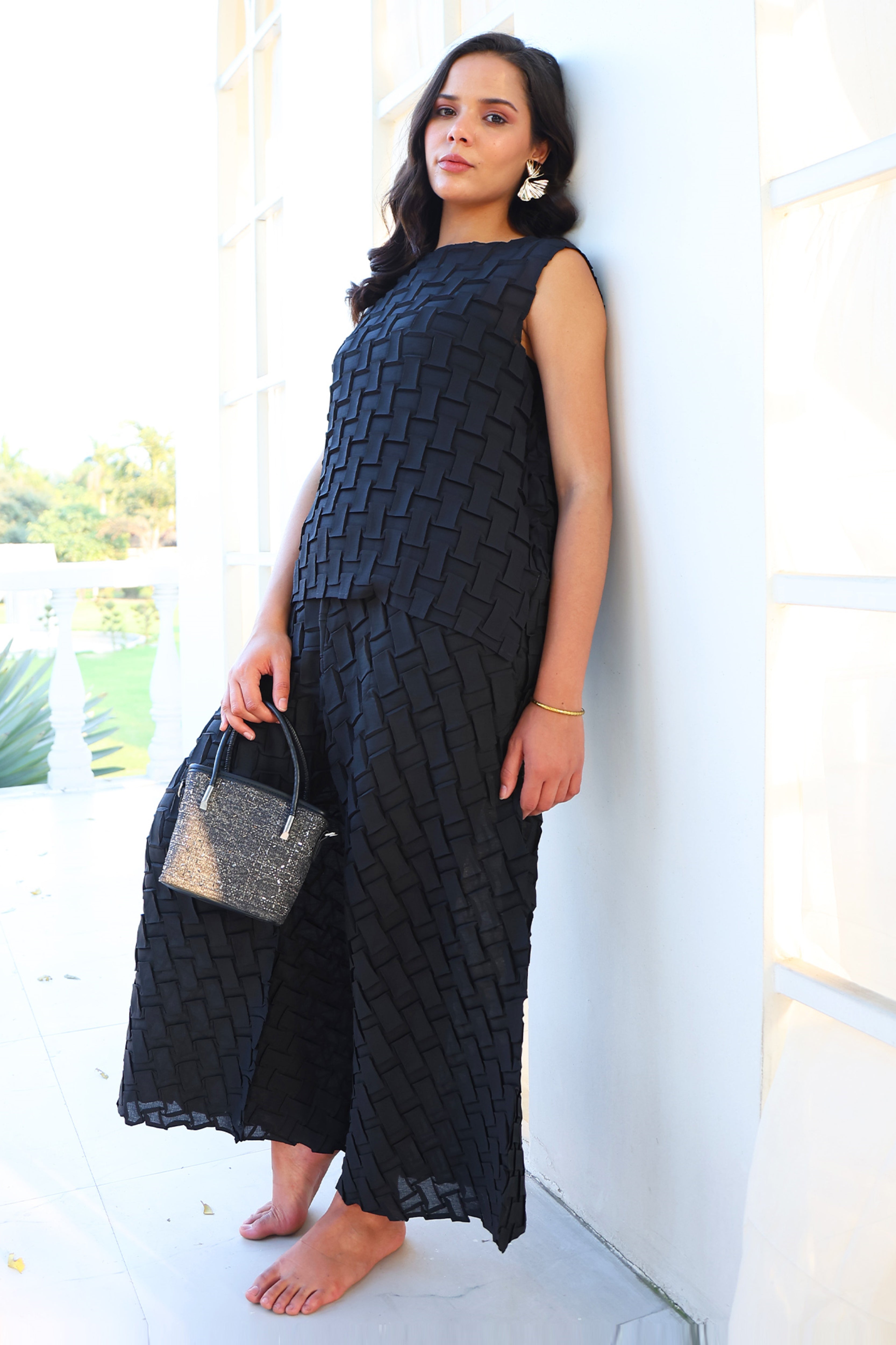 Black Box Pleated Top & Culottes Set