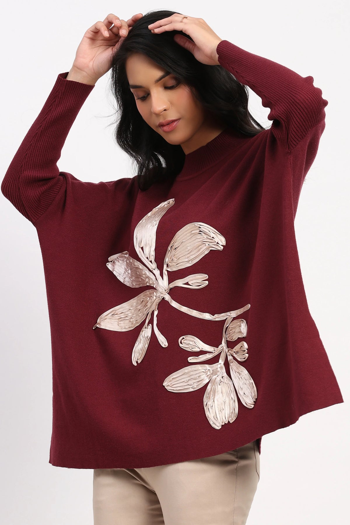 Cherry Floral Loose Fit Pullover-Global Republic
