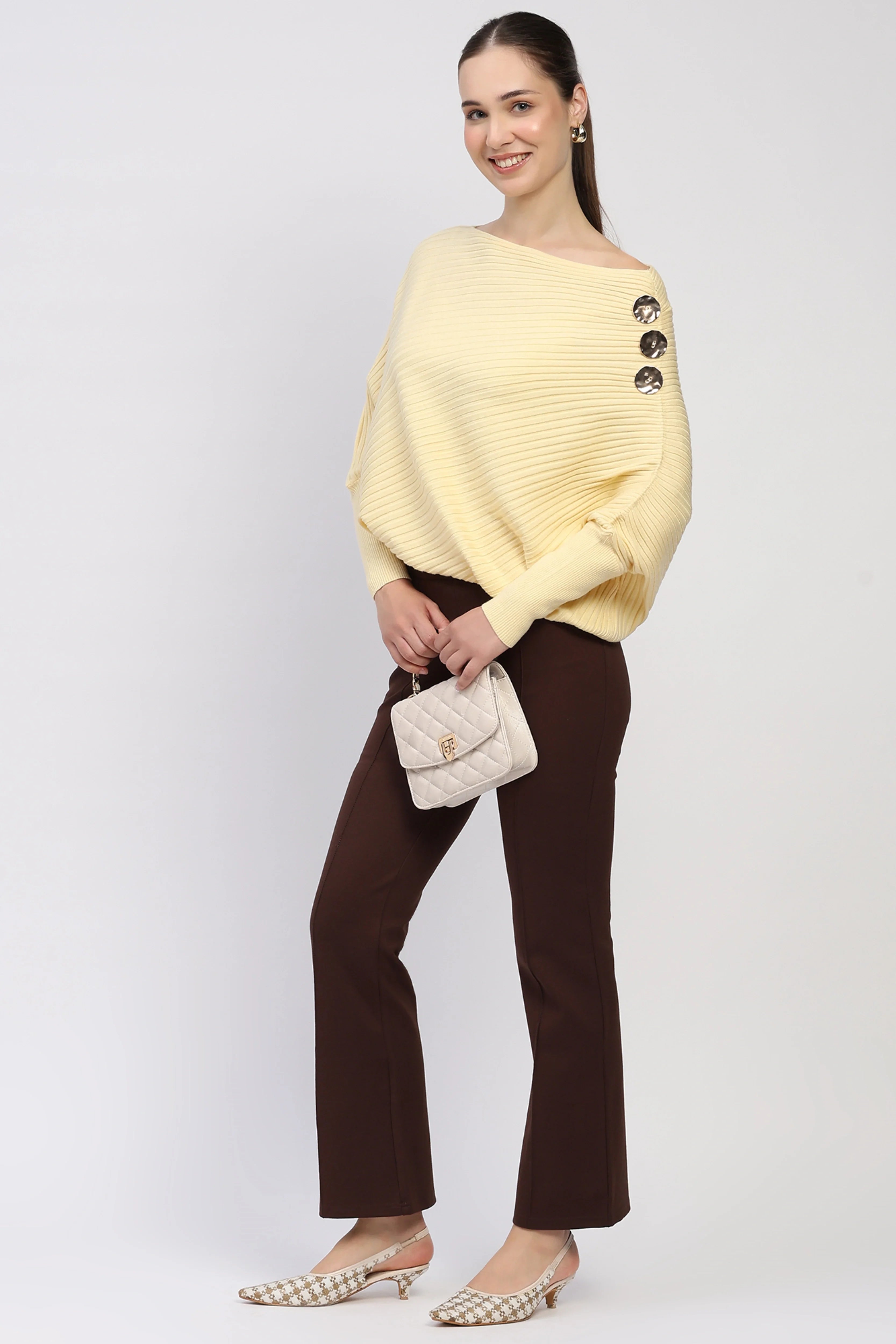Pastel Lemon Ribbed Pullover