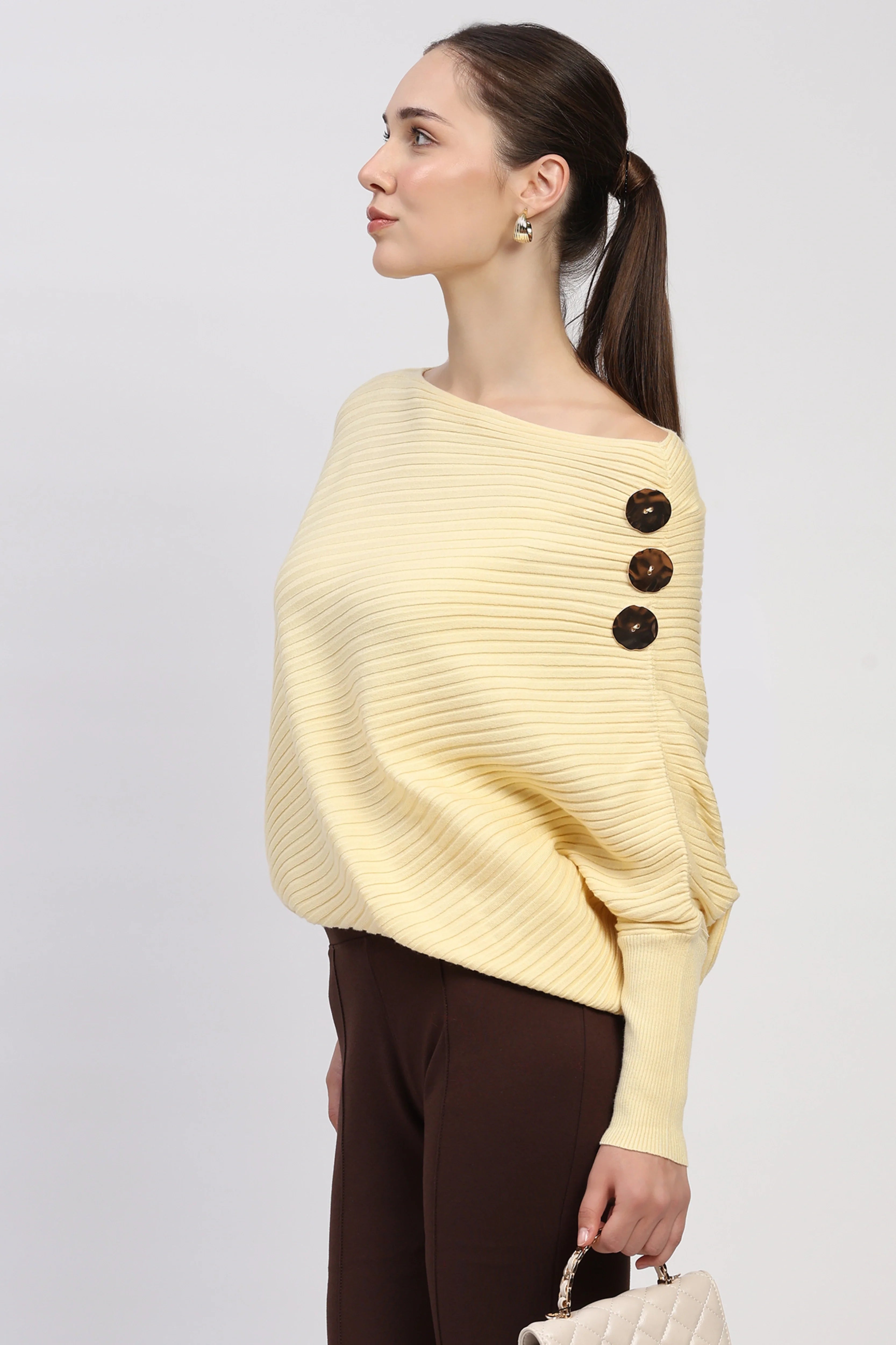Pastel Lemon Ribbed Pullover