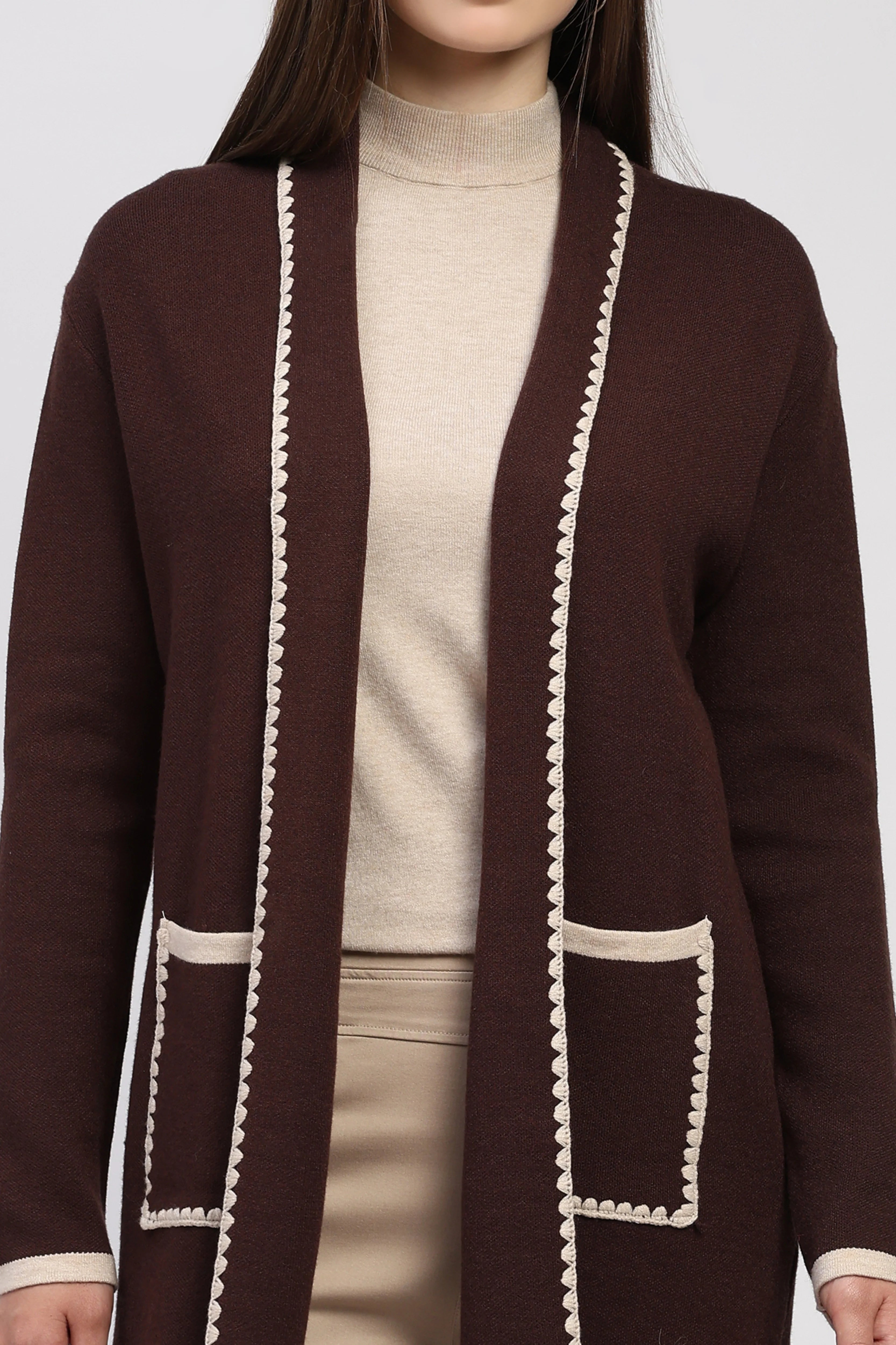 Beige Winter Long Shrug