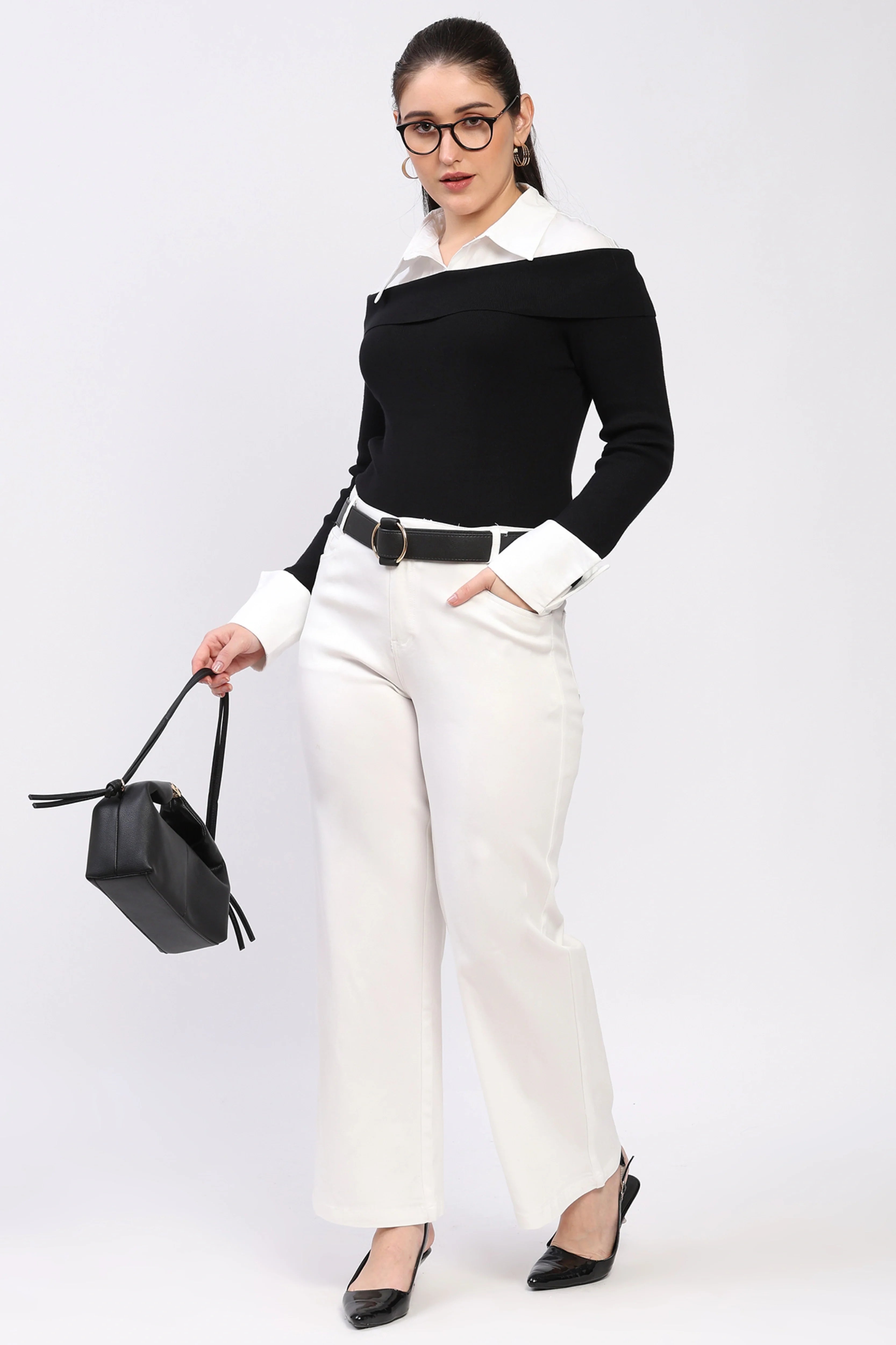 Layered Collar Knit Top-Global Republic