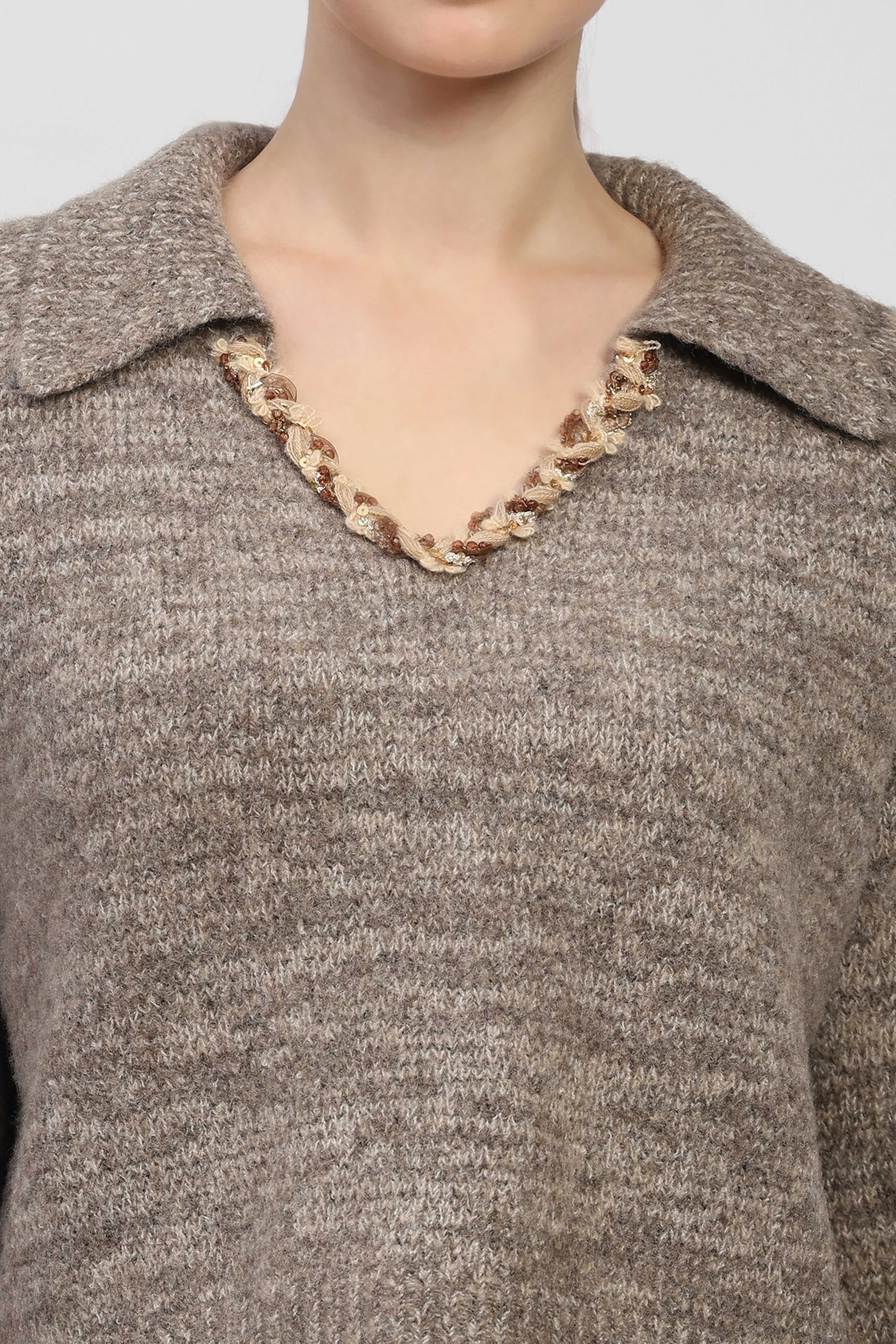 Brown Melange Pullover