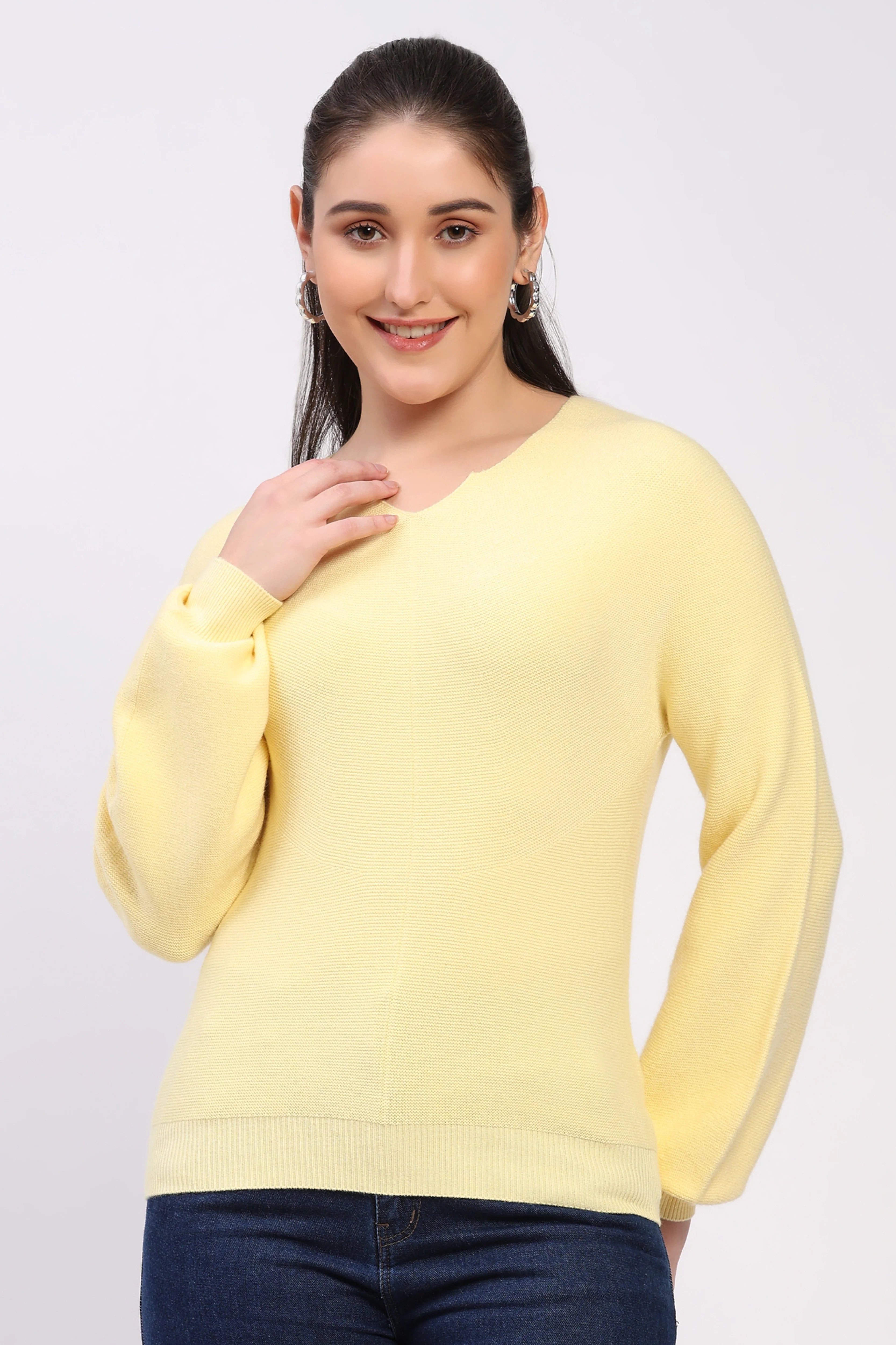 Butter Yellow Bishop Sleeve Pullover-Global Republic