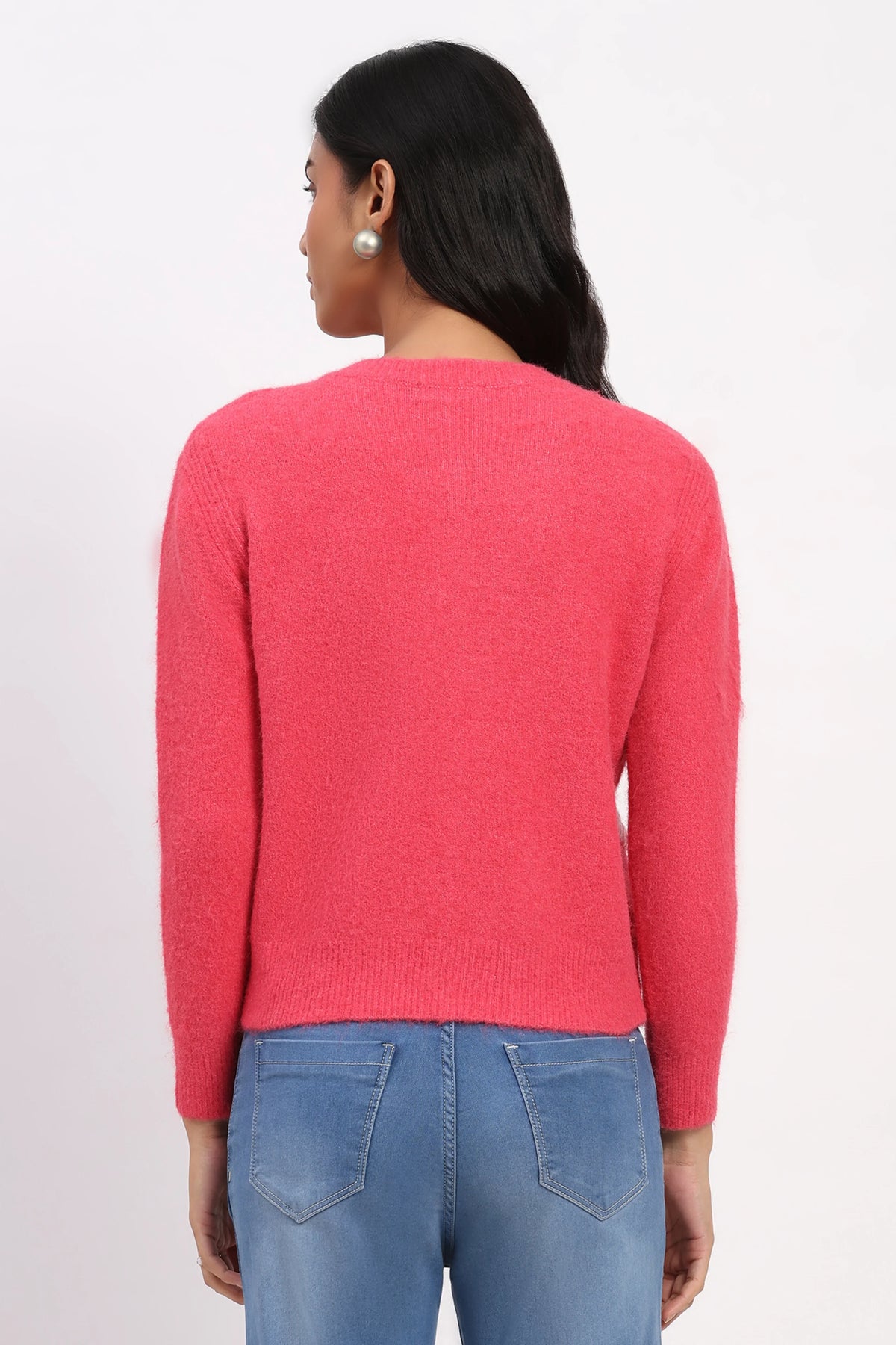 Fuchsia Floral Embroidered Cardigan-Global Republic