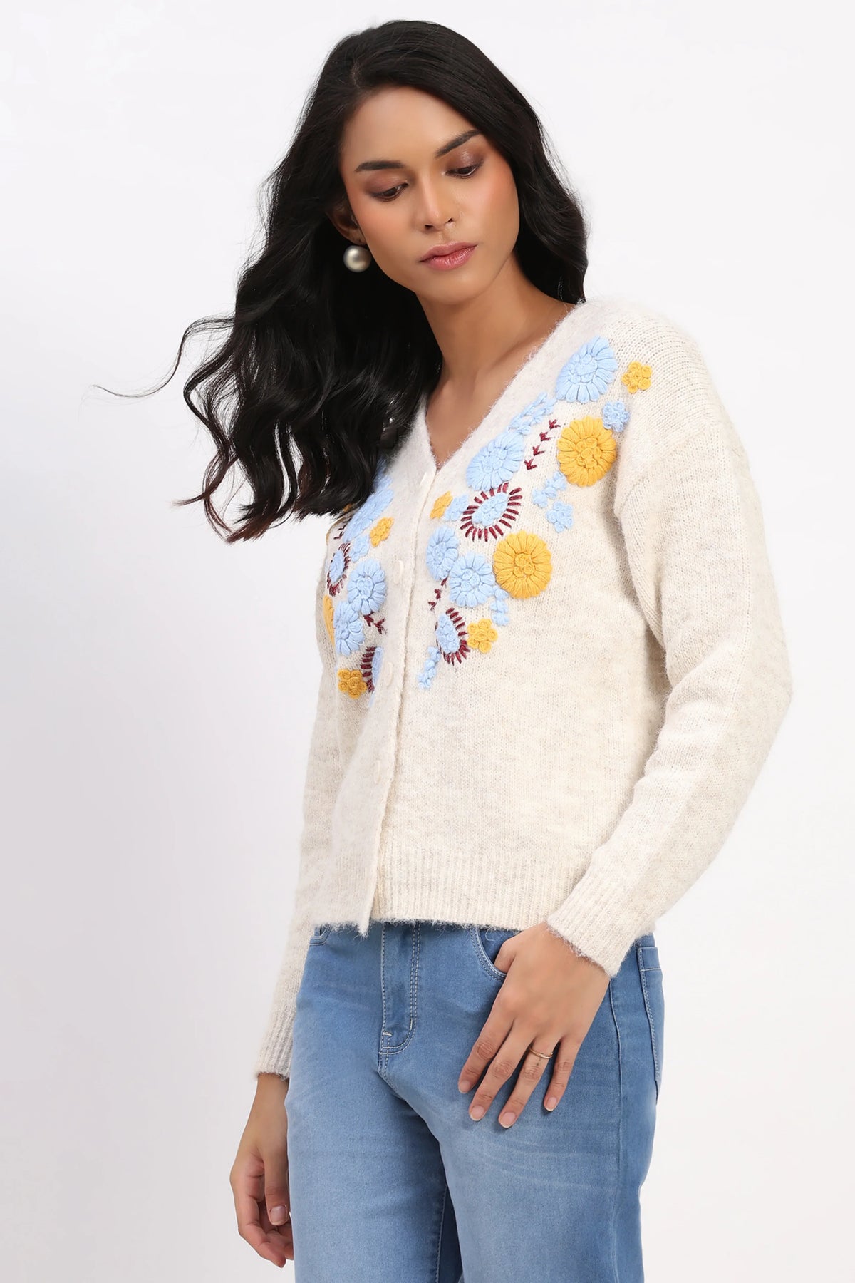 Bloom Floral Wool Cardigan-Global Republic