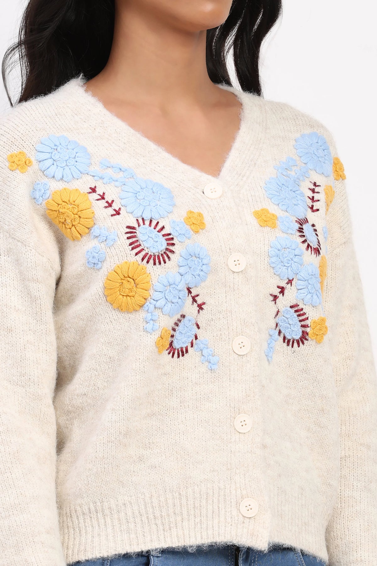 Bloom Floral Wool Cardigan-Global Republic
