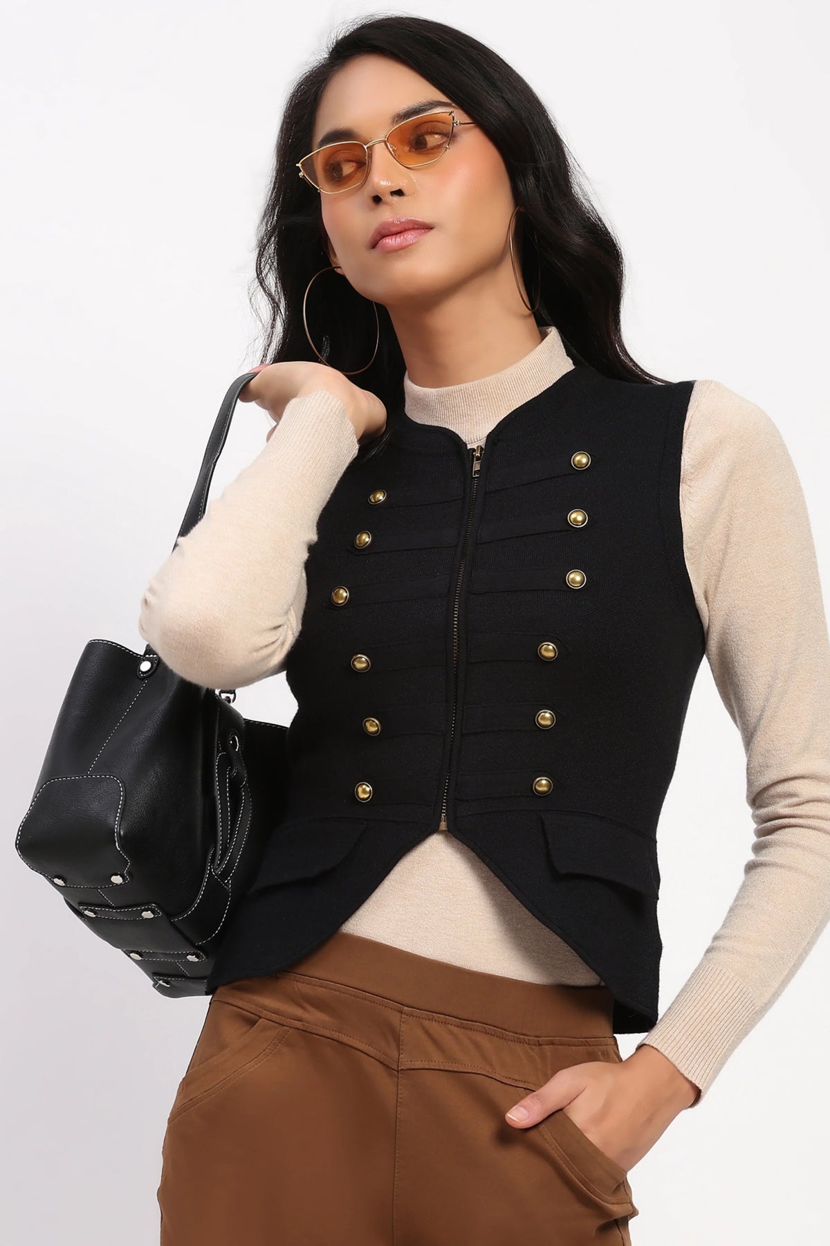 Black British Waist Coat-Global Republic