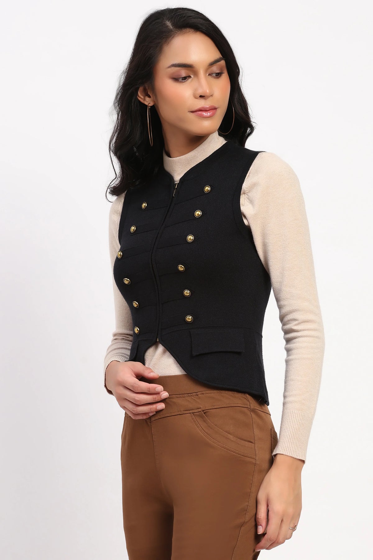 Black British Waist Coat-Global Republic
