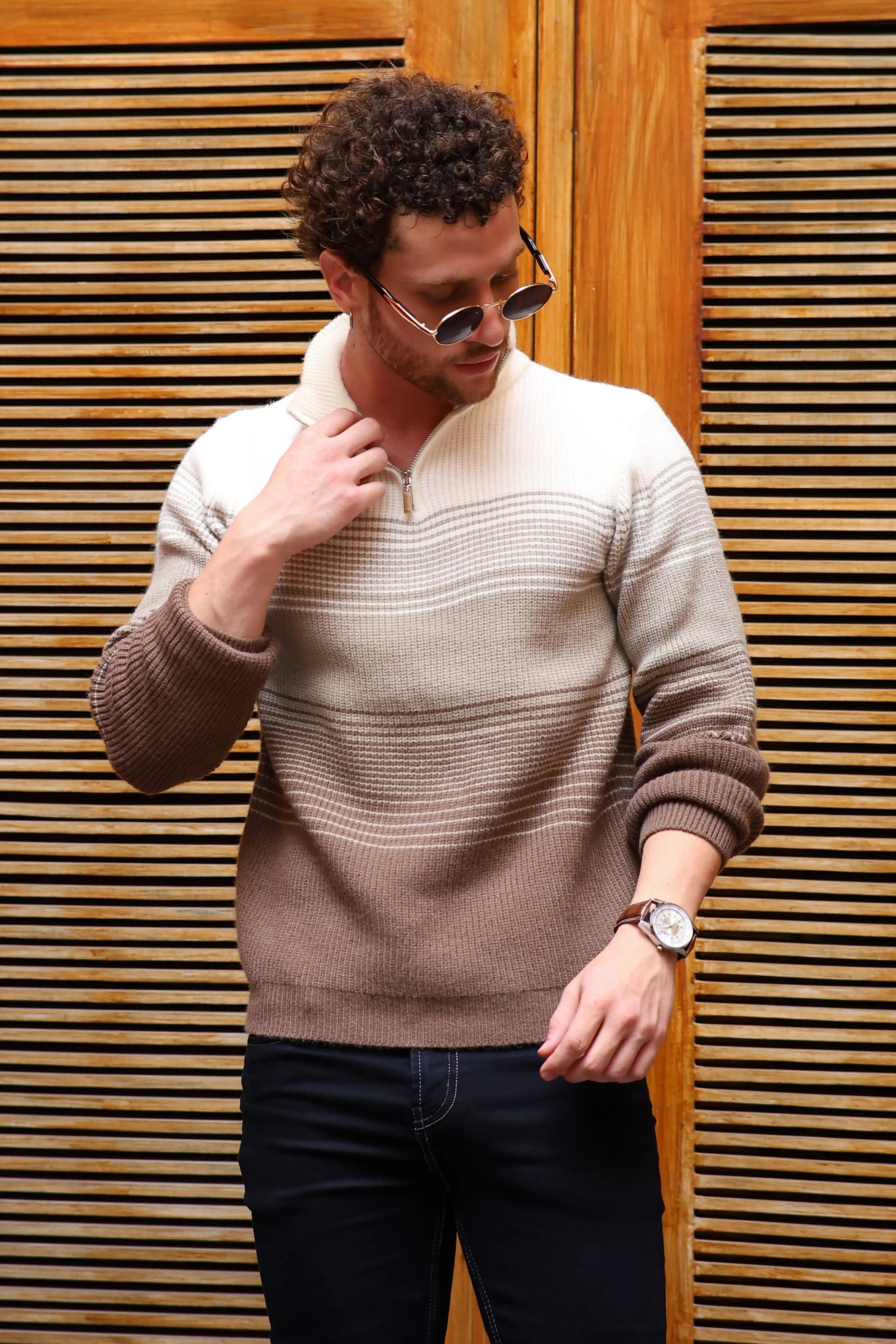 Striped Color-Block Pullover