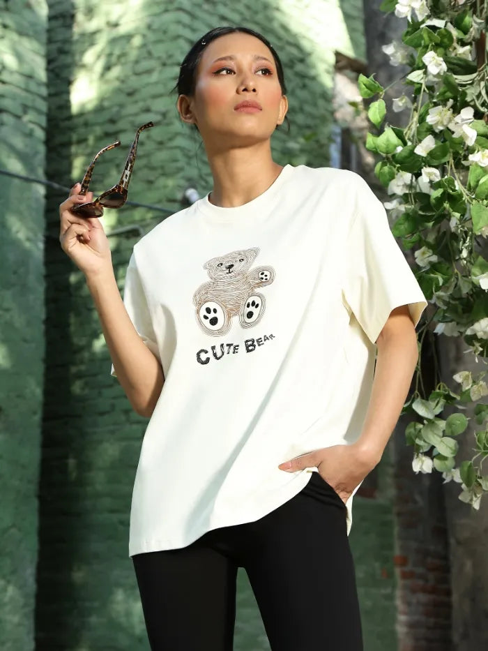 UV Protective Graphic Oversized Top