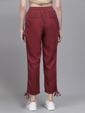 Women Wine Tencil Solid Lower