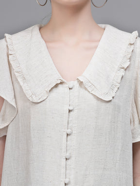 White Peter Pan Collar Top