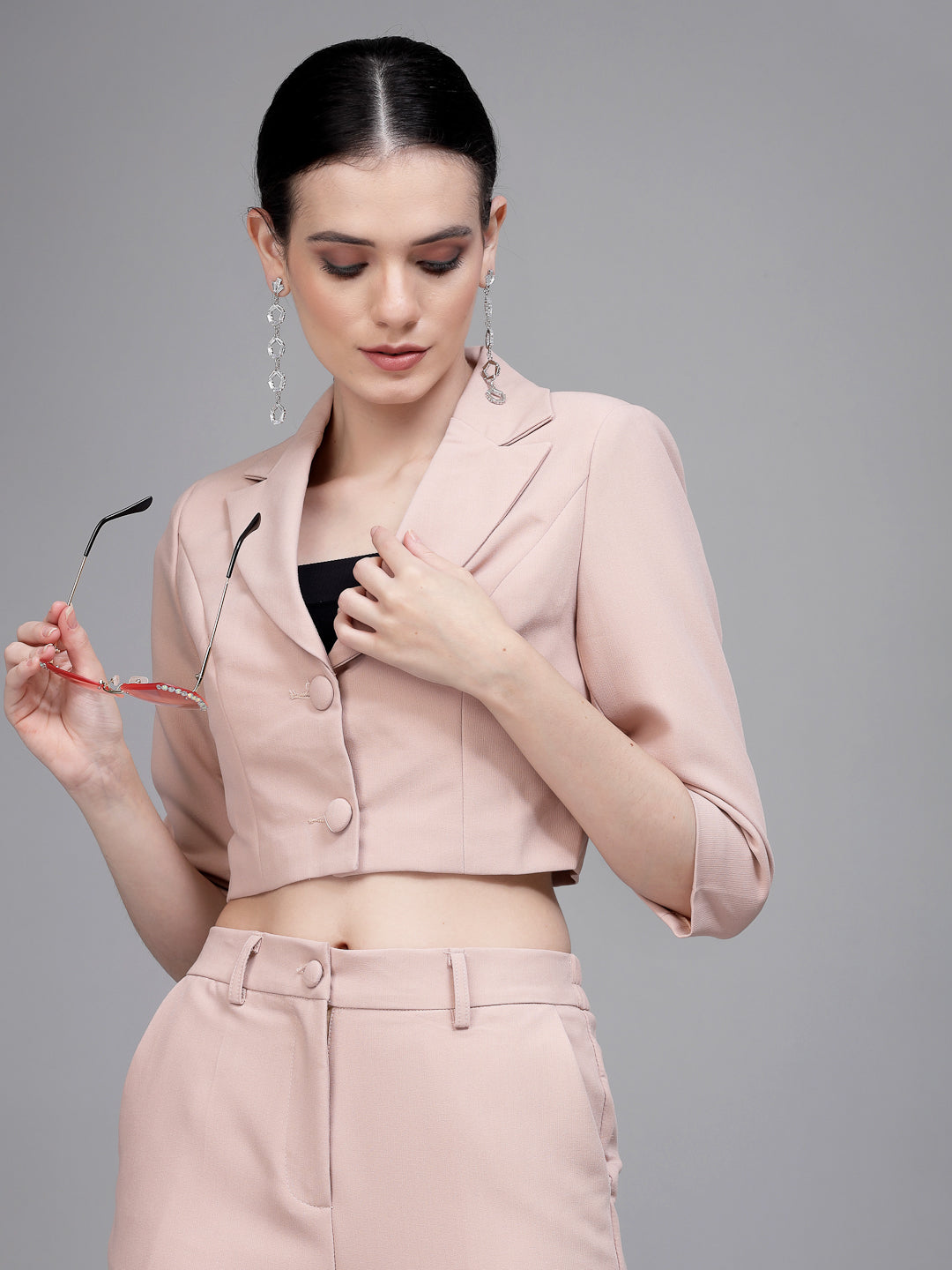 Women Stark Blush Blazer Neck Co-ord Set