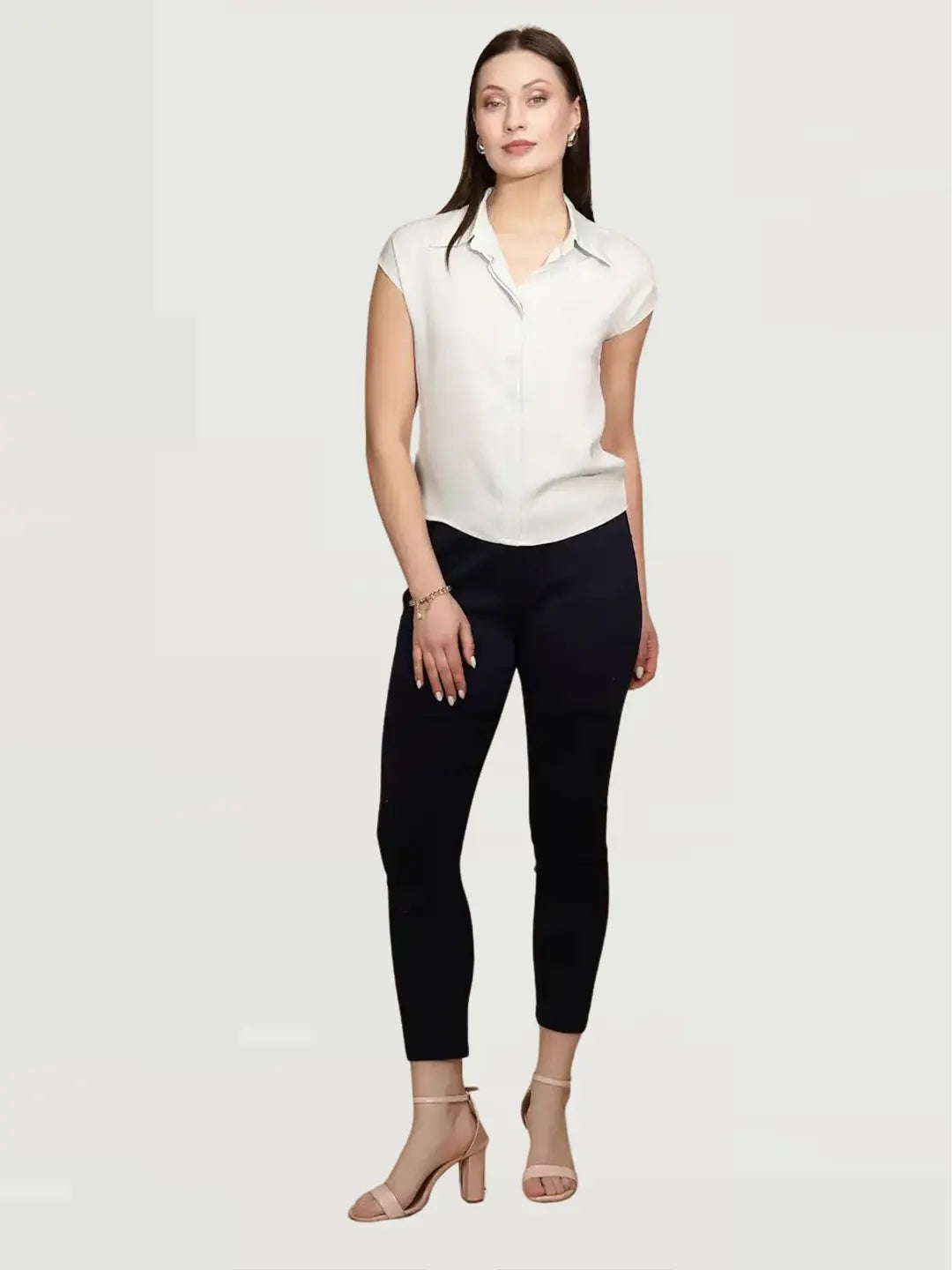 Pastel Green Satin Loose Formal Shirt - Global Republic