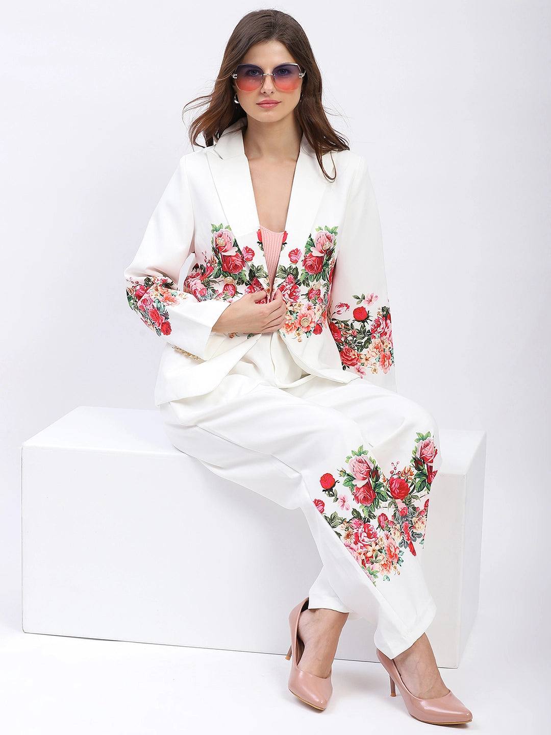 Floral Placement Print Co-ord Set - Global Republic