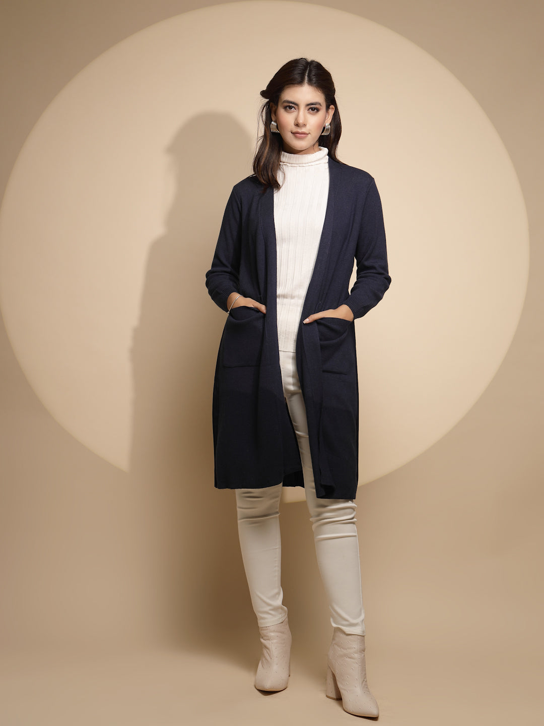 Blue Solid Winter Shrug - Global Republic