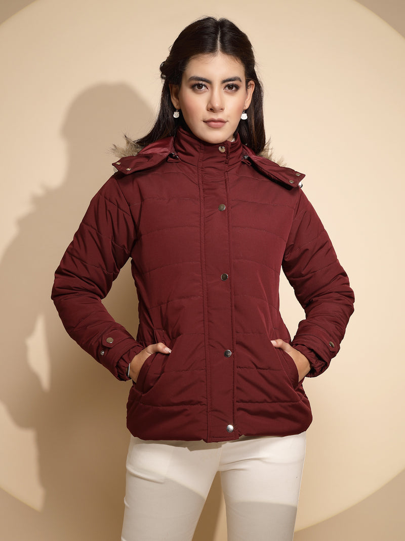 Maroon Printed Curvy Armhole Jacket - Ready to Ship