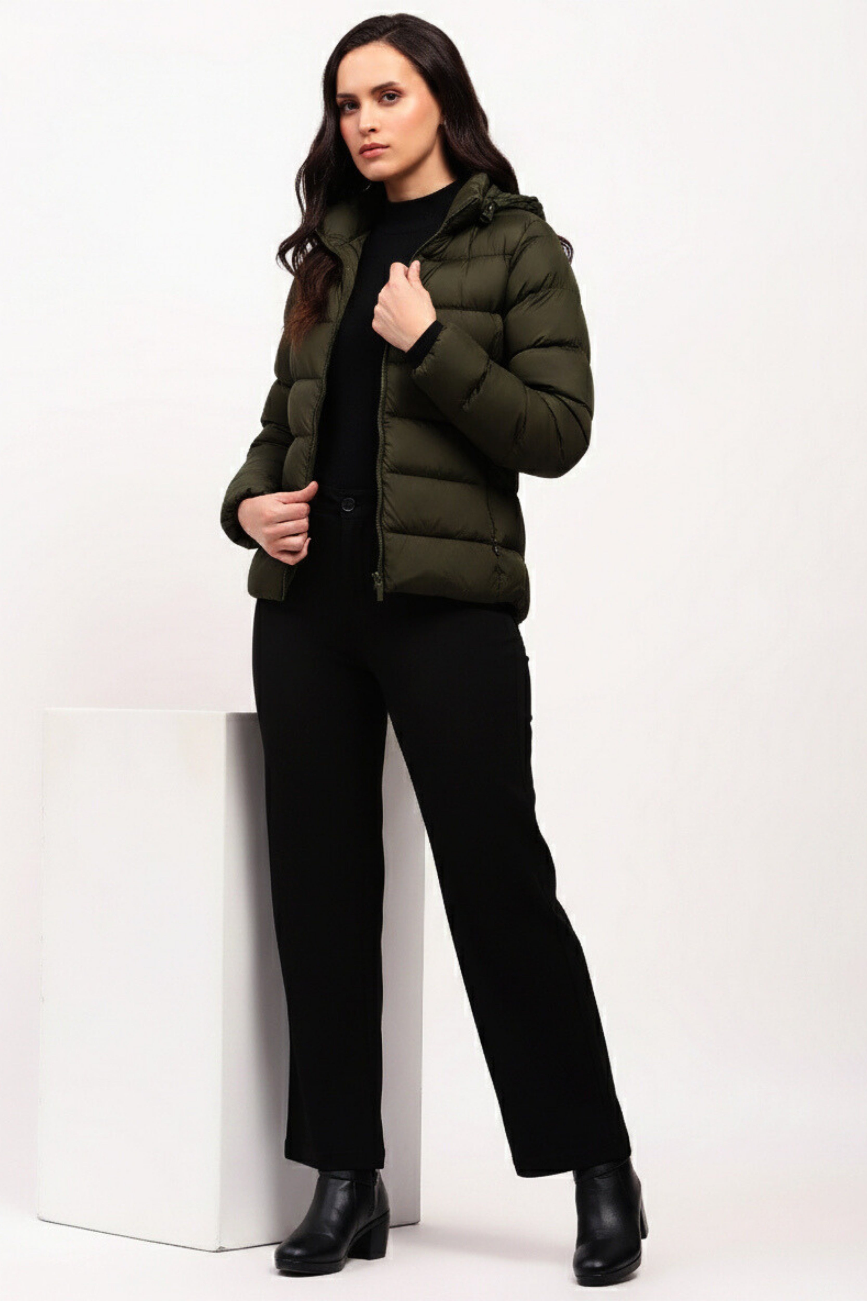 Olive Puffer Jacket