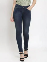 Women Tint Blue Slim Fit Cotton Blend Jeans
