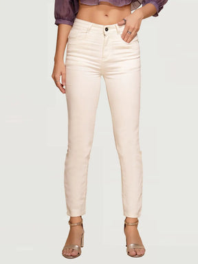 White  High Rise Slim Fit Jeans - Global Republic