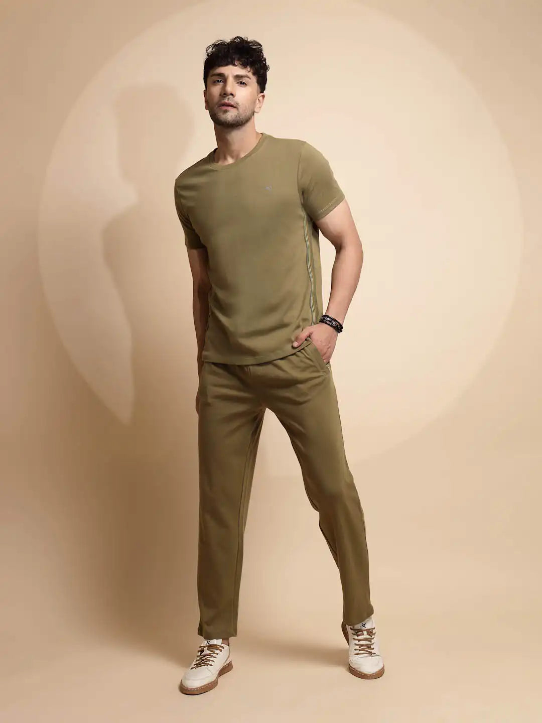 Green Solid Half Sleeve ester Night Sets - Global Republic