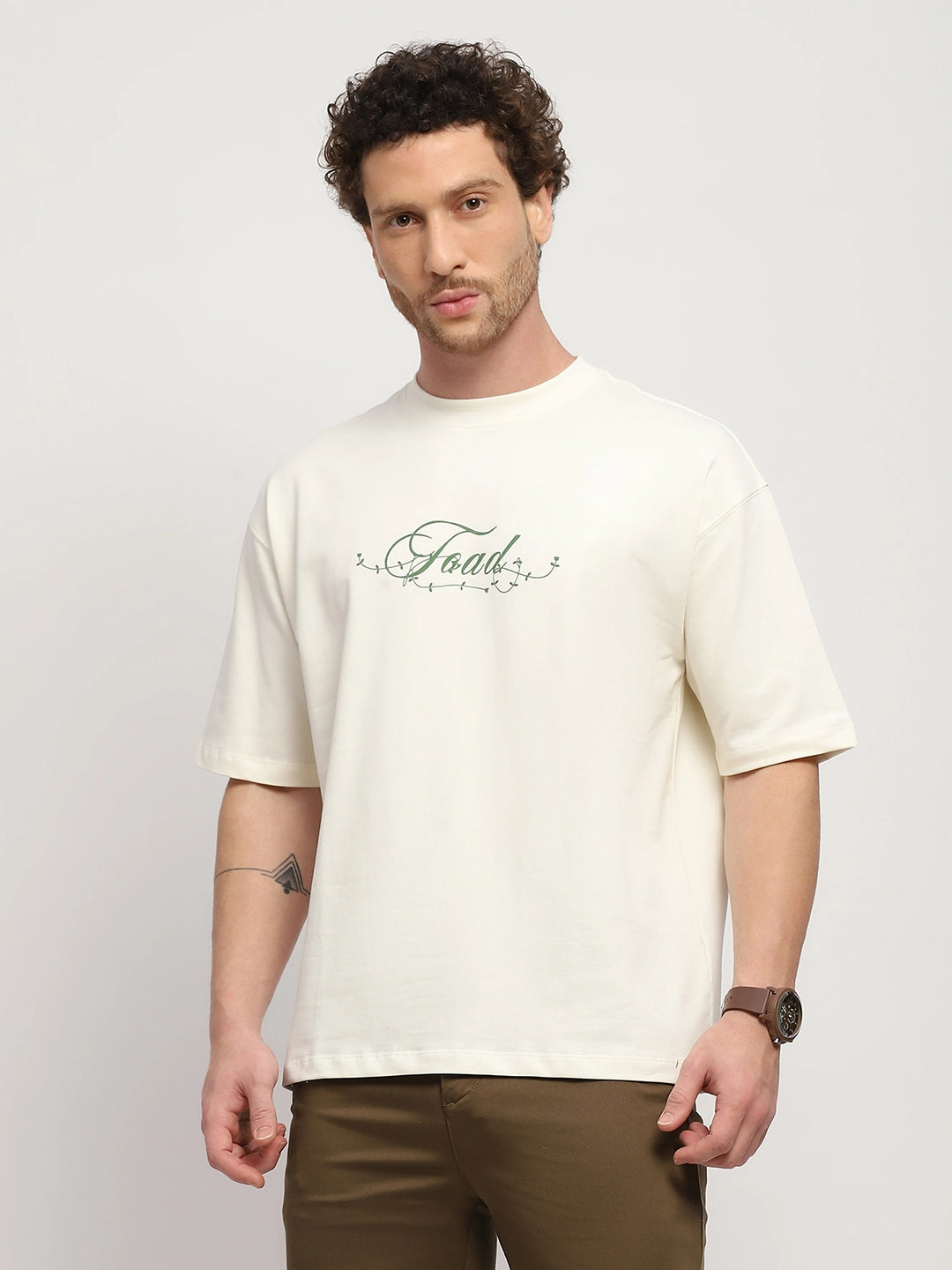 Playful Frog Print Oversized T-Shirt
