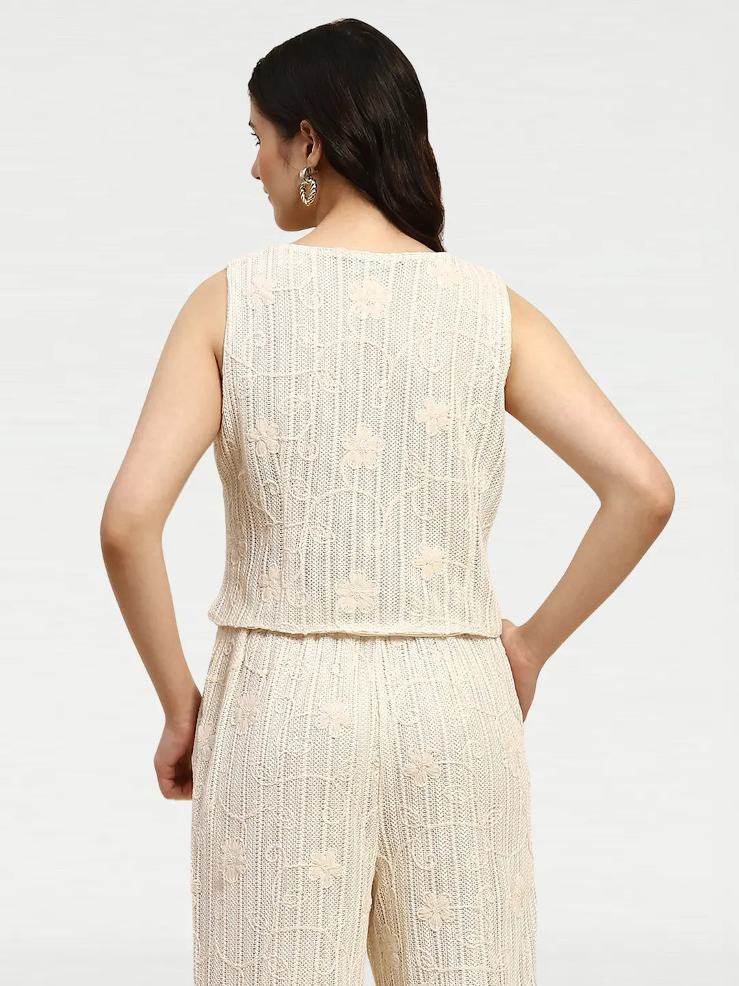 Cream Embroidered Co-ord Set