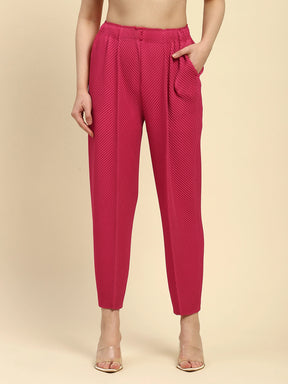 Hot Pink Poly Blend Co-ord Set
