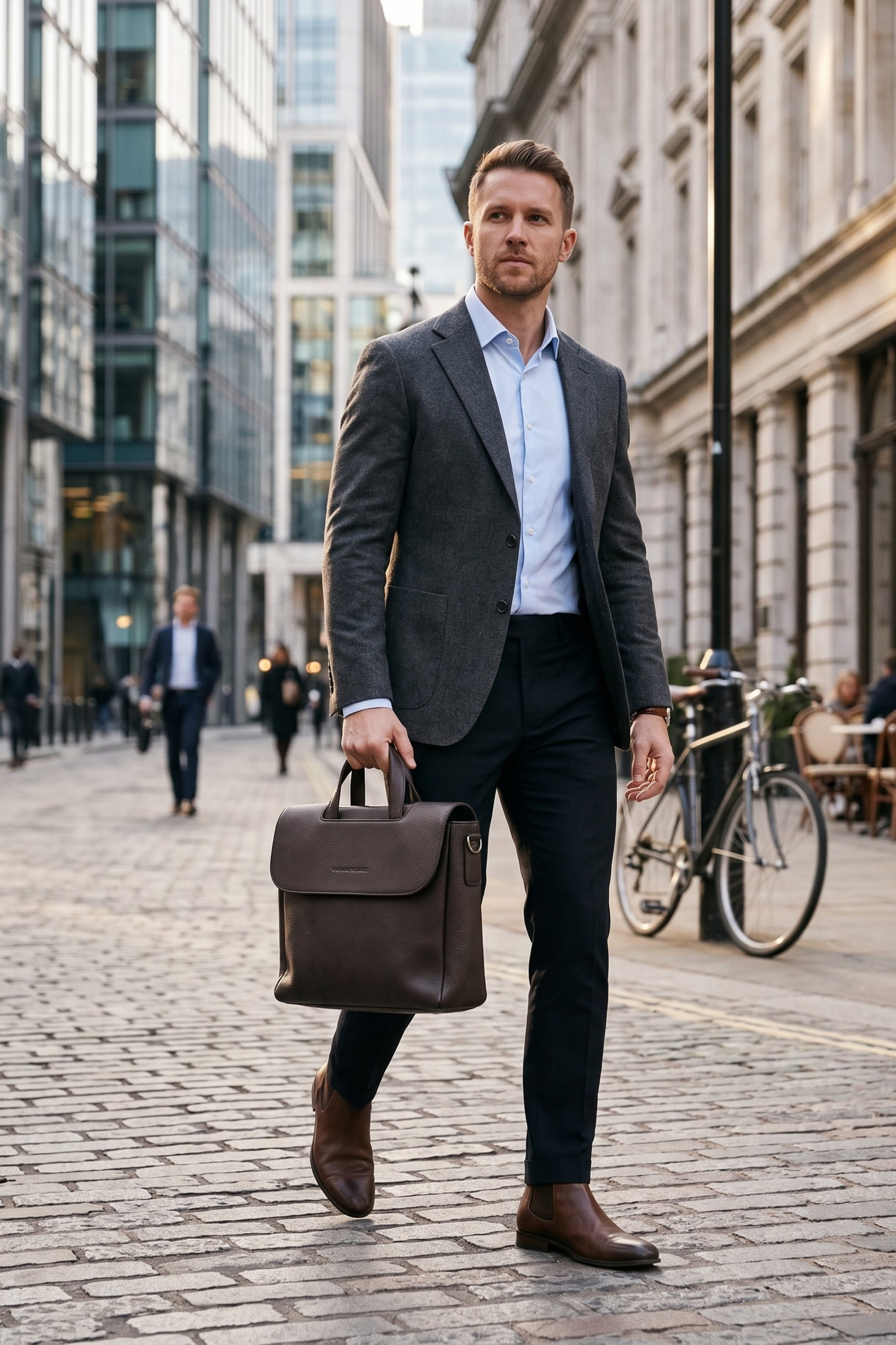 Coffee Leather Laptop Bag