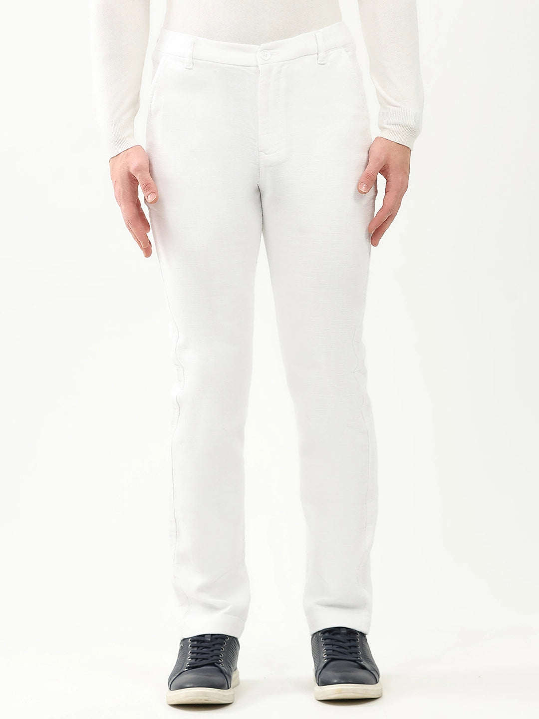 Effortless Solid Cotton Trousers