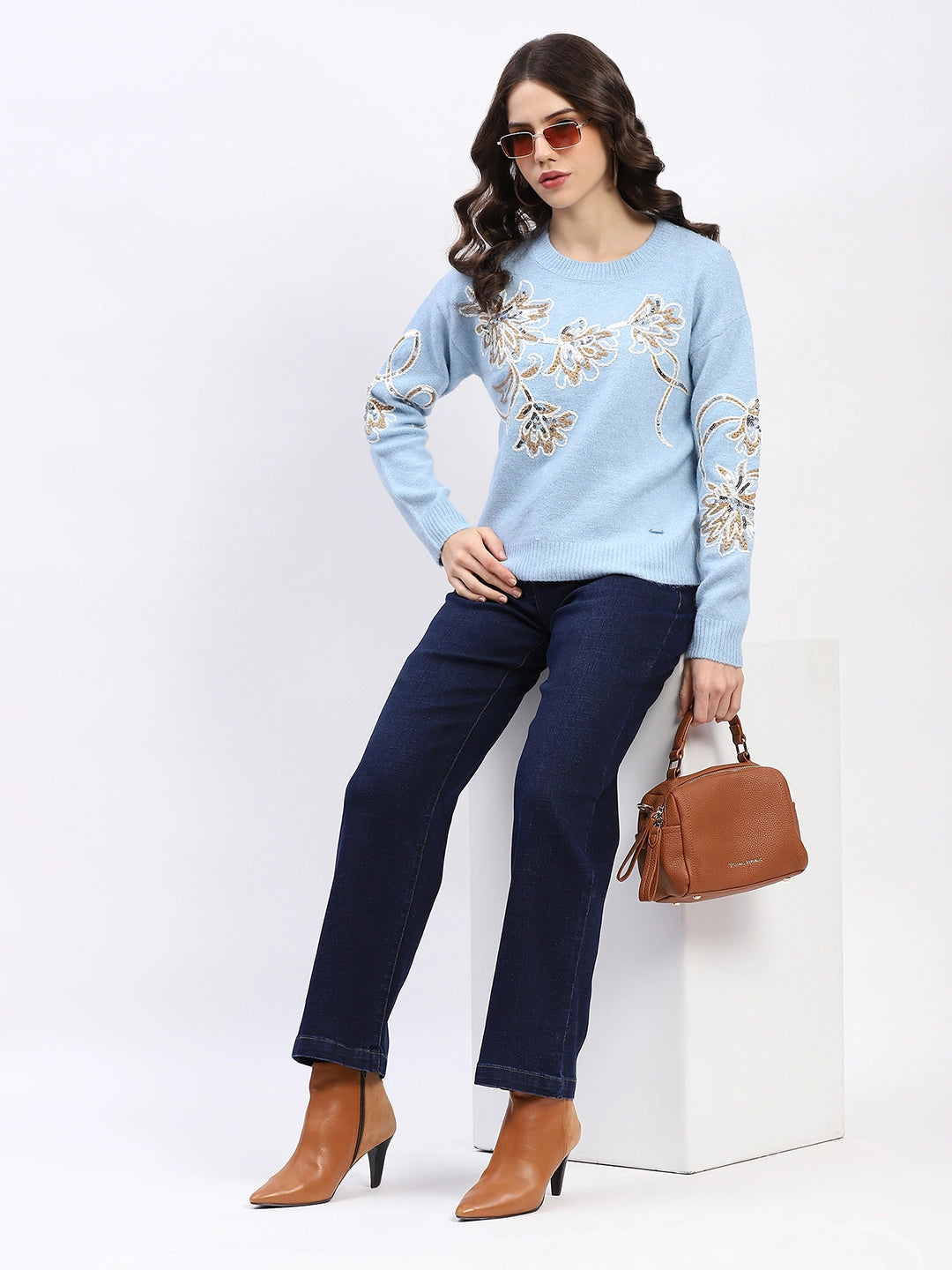Floral Sequin Embroidered Pullover - Global Republic
