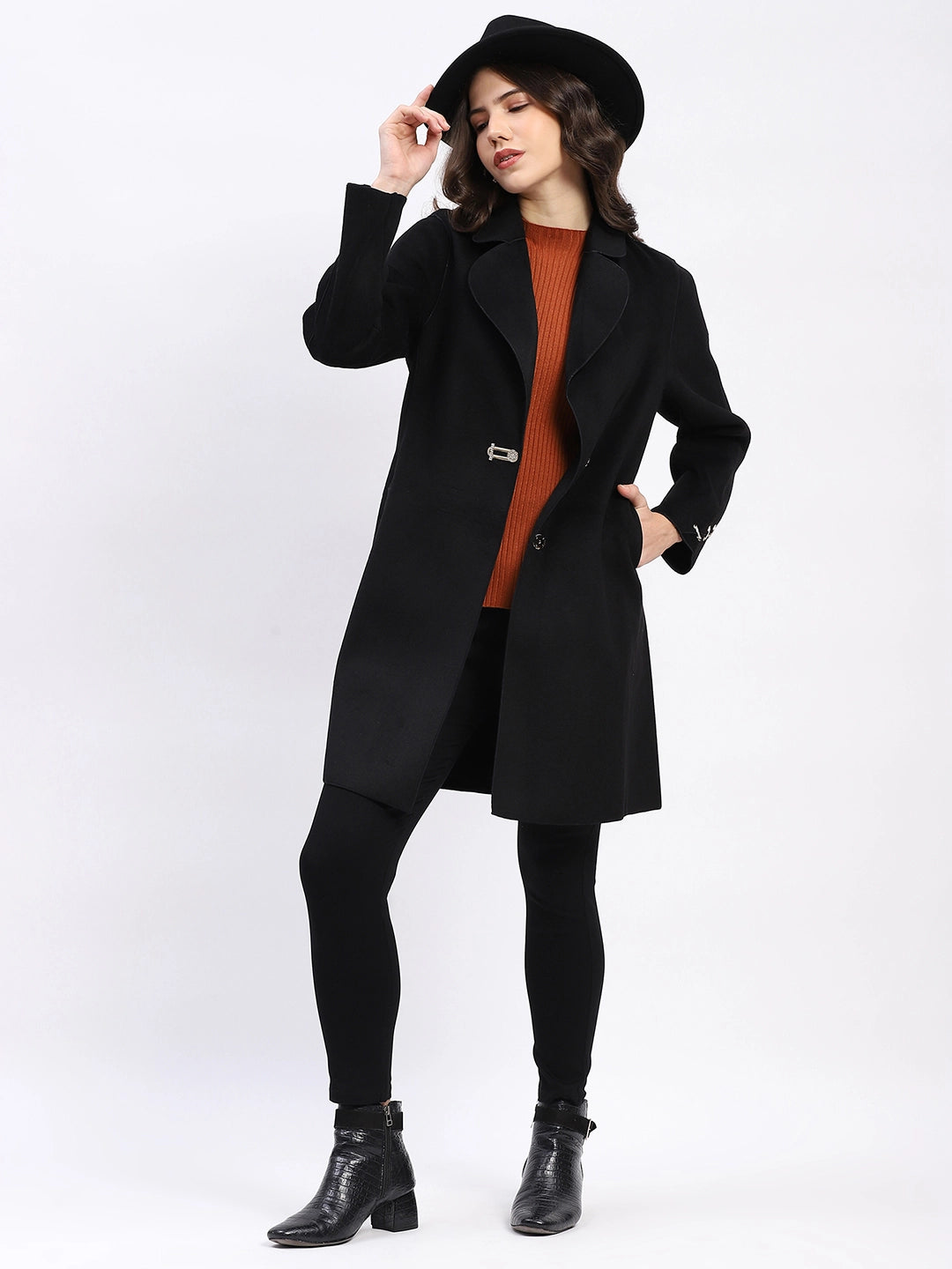 Winter Luxe Black Coat - Global Republic