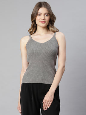 Women Shimmery Slim Fit Camisole Top
