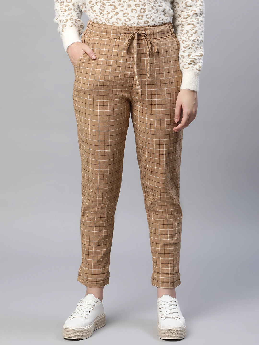 Beige Checkered Lower