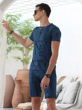 Blue Typography Viscose Set