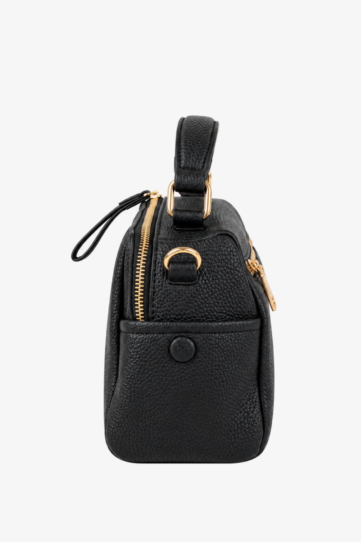 Black Solid Bucket Bag-Global Republic