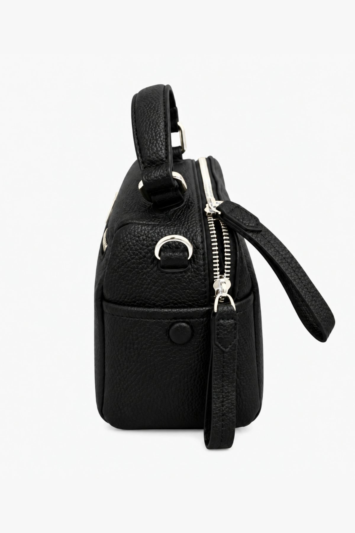 Black Solid Bucket Bag-Global Republic