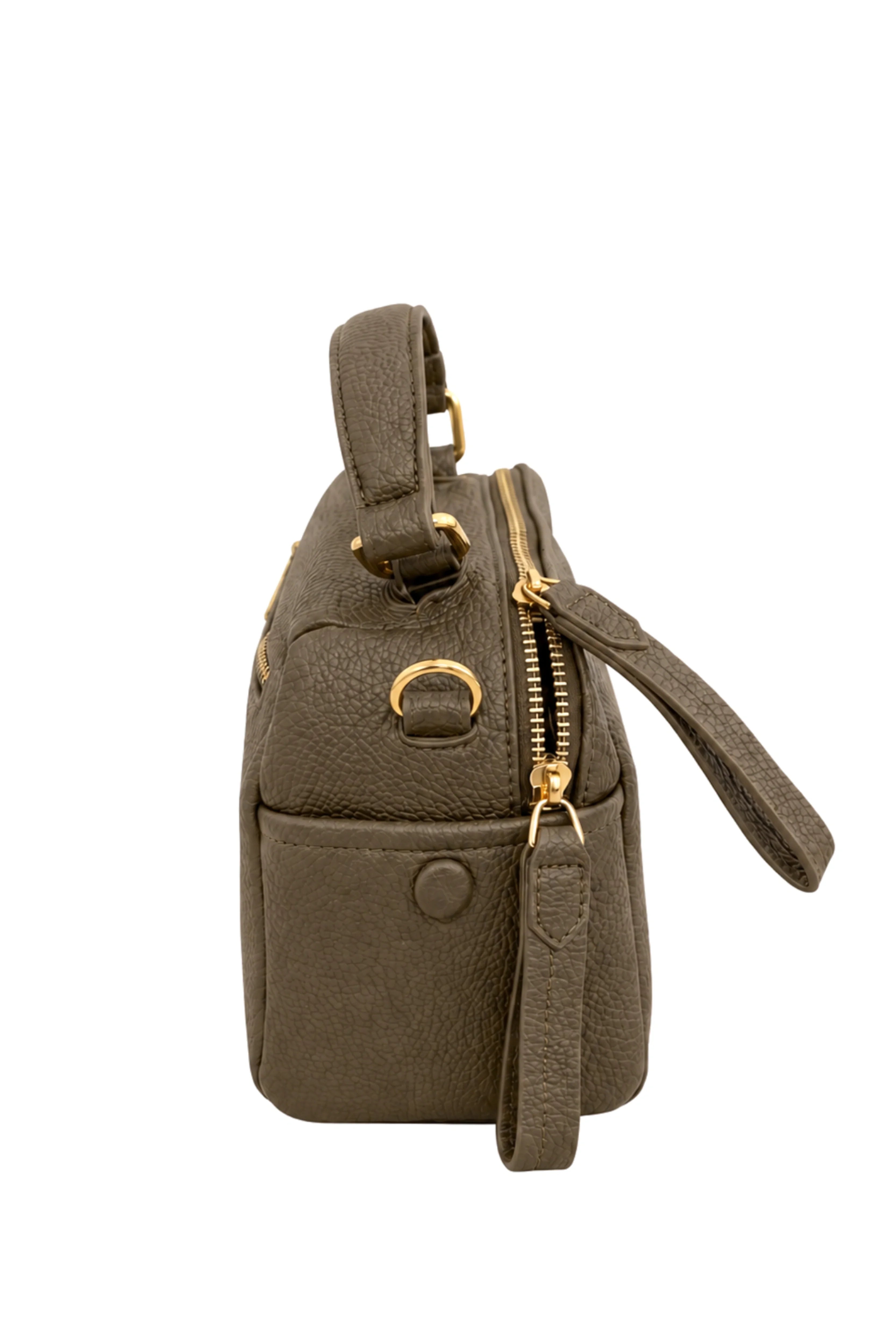 Khakhi Solid Bucket Bag-Global Republic