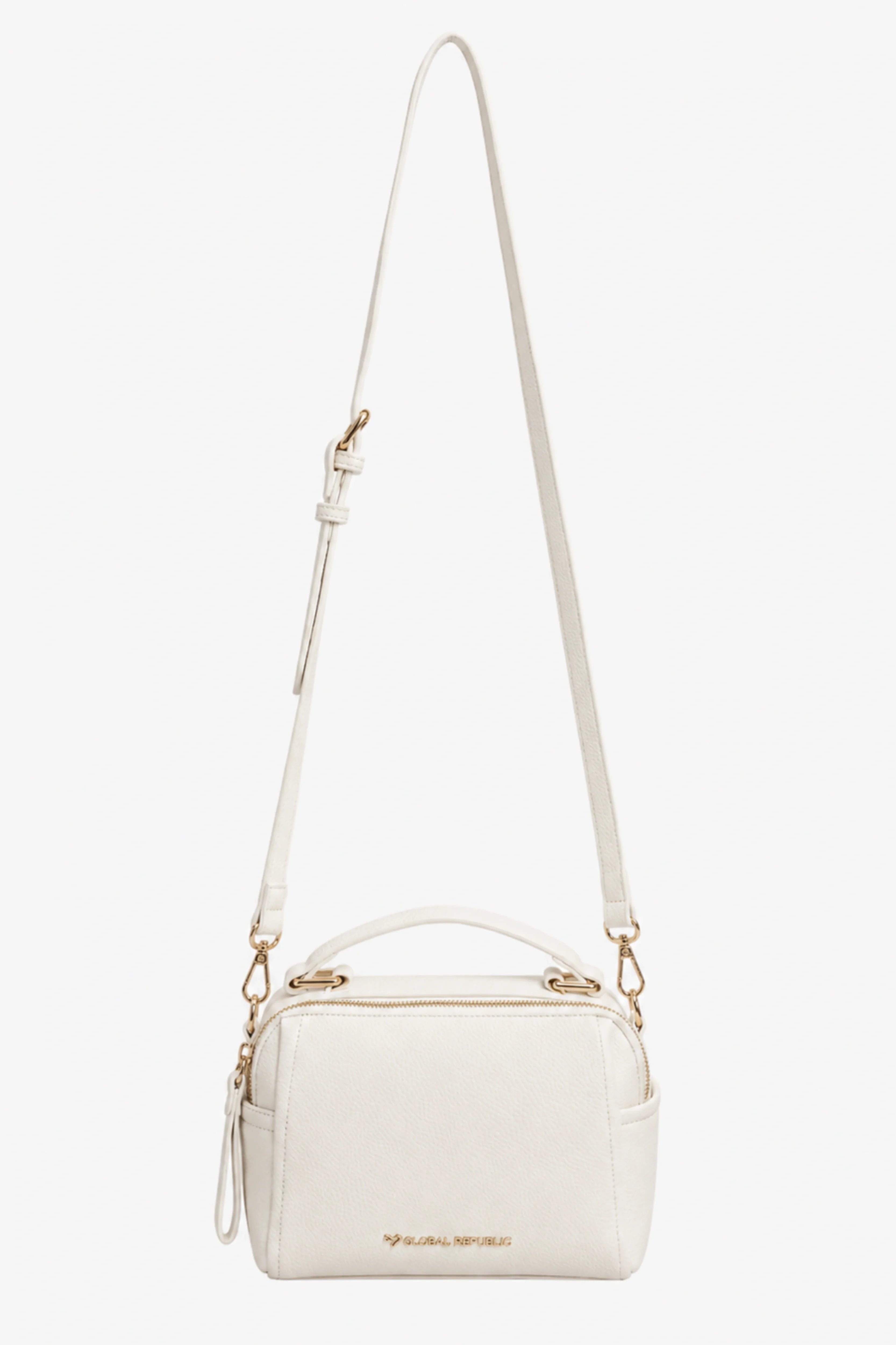 White Solid Bucket Bag-Global Republic