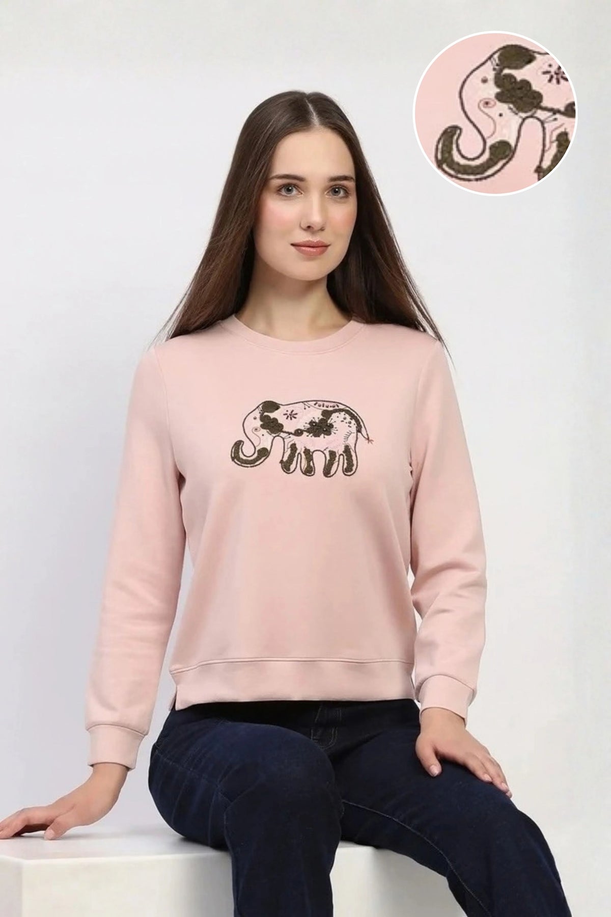 Embroidered Onion Pink Sweatshirt