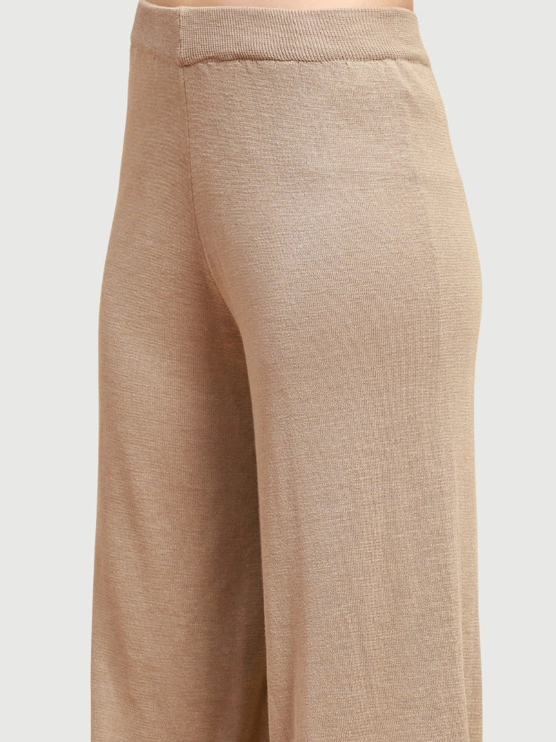 Beige Viscose Relaxed Fit Co-ord Sets