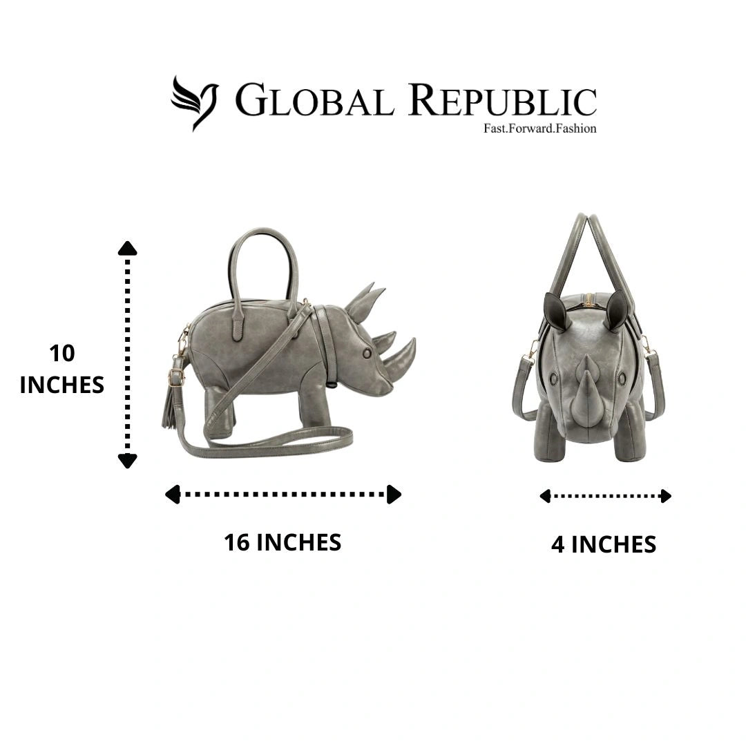 Rhino Shape Statement Handbag