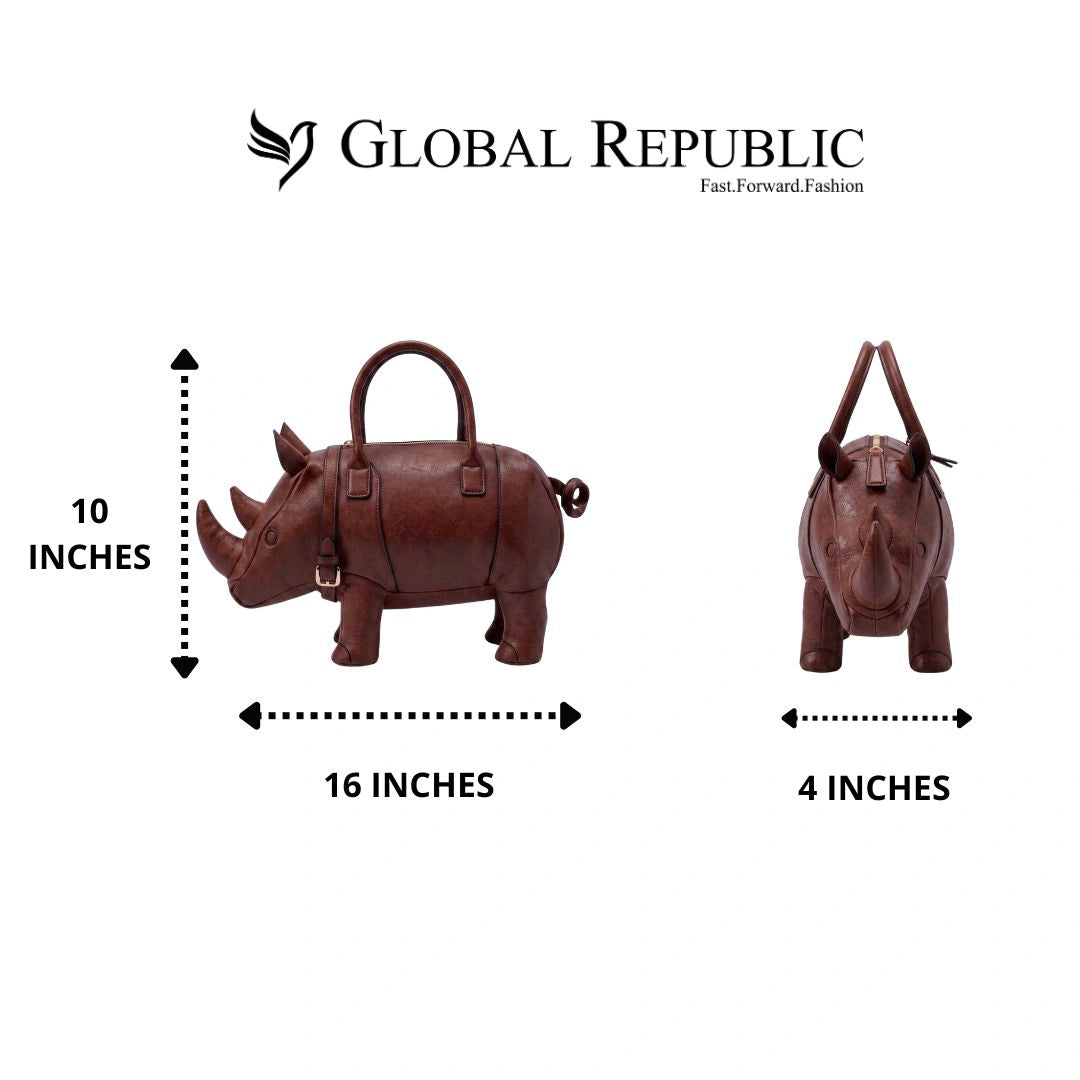 Rhino Shape Statement Handbag